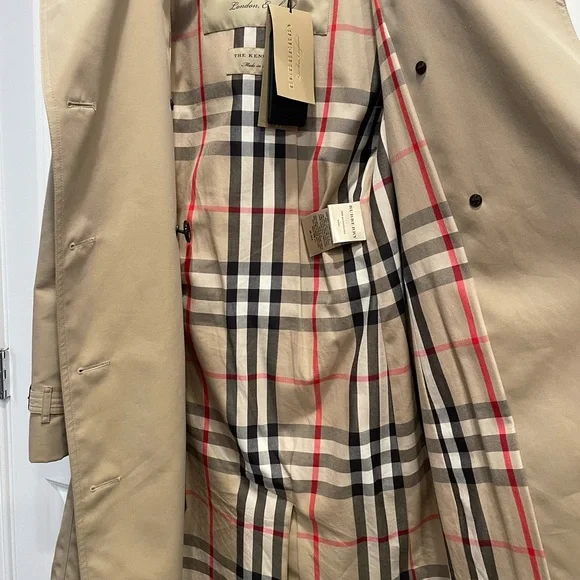 Burberry Kensington Long Cotton Trench Honey US 2 NWT - Picture 8 of 9